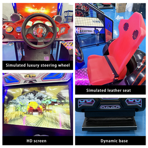KML Station de jeu de course automobile pour enfants à 4 écrans, à monnayeur, avec interface en anglais pour deux joueurs, pour parcs d'attractions - Product Image 4