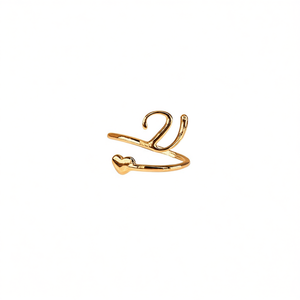 Anillos de Moda de Acero Inoxidable 316L con Baño de Oro PVD, Diseño de Corazón, Talla Ajustable, para Mujeres y Hombres, Joyería - Product Image 2