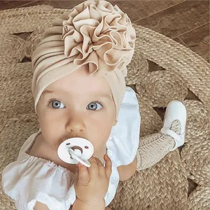 Bloem Baby Hoed Prinses Pasgeboren Meisjes Beanie Leuke Stippen Zuigeling Motorkap Tulband Haar Accessoires Voor Baby