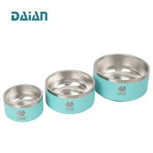 Gratis sampel 18oz 32oz 64oz mangkuk anjing terisolasi baja antikarat mangkuk pemberi makan makanan hewan peliharaan termal