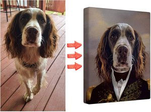 Paw <span class=keywords><strong>Art</strong></span> Love- Custom Pet Portrait stile rinascimentale su tela - Product Image 3