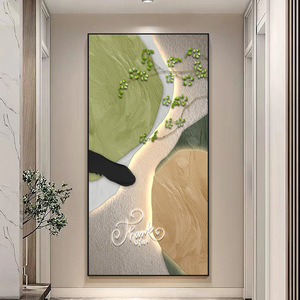 لوحة فنية لا تزال الحياة مجردة للممر الإسكندنافي خلفية غرفة المعيشة لوحة خضراء - Product Image 4