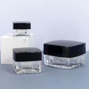 Pot carré à double paroi en PP avec couvercle à vis recyclable en plastique pour crème contour des yeux, poudre libre et emballage cosmétique - Product Image 4