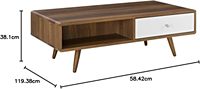 Transmettre Table Basse De Style Mid-Century Cadre En Acier Inoxydable Blanc Noyer pour Salon Chambre Hôtel Maison Européenne