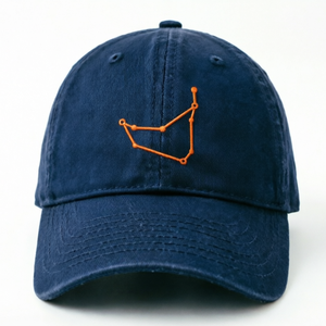 <b>Blue</b> Baseball Cap with Zodiac Embroidery Adjustable Plastic Buckle 6 panel Cap Outdoor Baseball Cap Fishing Hiking Casual Unisex - Product Image 1