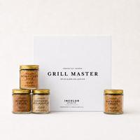 Coffret Cadeau d'Épices BBQ pour Lui - 4 Assaisonnements pour Barbecue dans une Boîte Cadeau Noire - Lavage à la Main Uniquement - Stockage