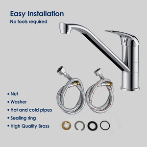 JOMOO Đơn Xử Lý Bồn Rửa Nhà Bếp Vòi Rắn Brass 360 Độ Xoay Bếp Vòi Tap Sàn Gắn Chrome - Product Image 2