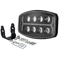 Phare de travail LED moderne 10'' avec faisceau haut/bas, DRL ambre, lentille noire, 10-48V, feux de route, projecteur pour 4x4, camion, SUV, tout-terrain