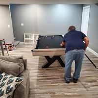 Vente en gros de table de billard marron avec finition rustique pieds en forme de K coussins en MDF pour usage domestique