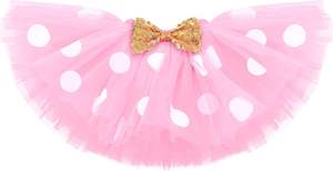 Костюм принцессы IBTOM CASTLE для девочек на 1/2/3-й день рождения: комбинезон с рюшами + юбка-пачка в горошек + повязка на голову, комплект из 3 предметов - Product Image 4