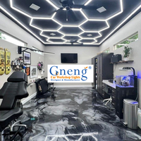 Fabricants vendant des luminaires de plafond à intensité variable pour salon, supermarché, lumière hexagonale pour salle de sport