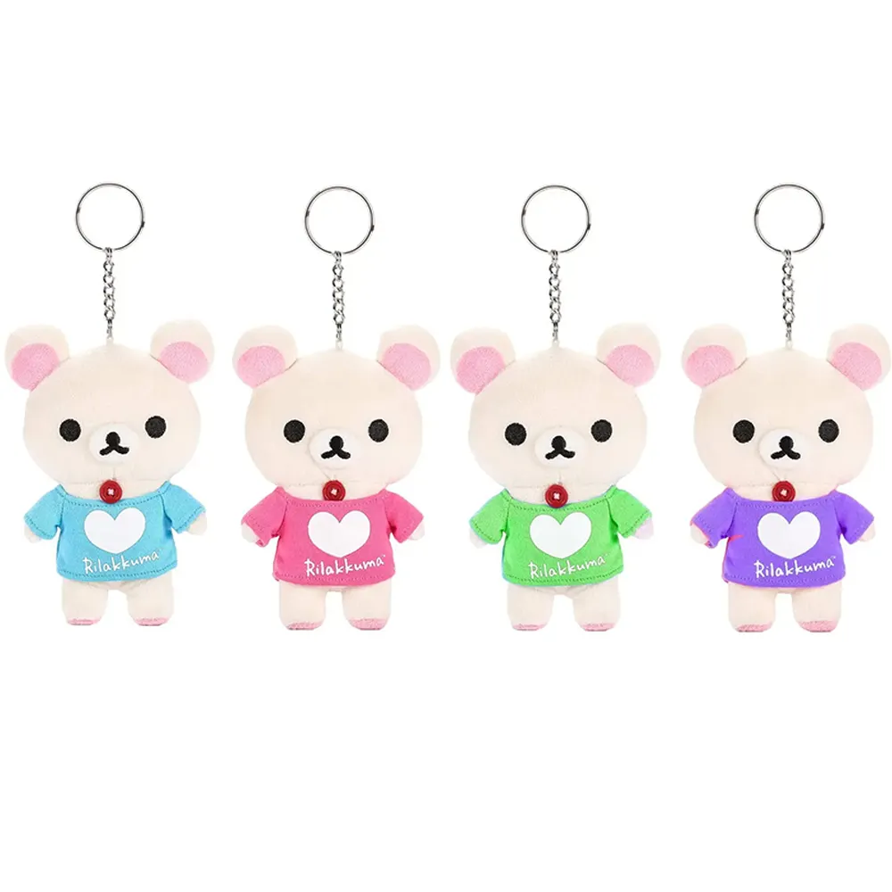 Vente chaude japonais petit porte-clés peluche anime en peluche poupée chat tortue animaux jouets porte-clés en peluche