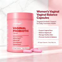 Capsules de prébiotiques et probiotiques pour l'équilibre du pH vaginal et le contrôle des odeurs, marque privée OEM, complément alimentaire à base de plantes pour la santé intestinale des femmes