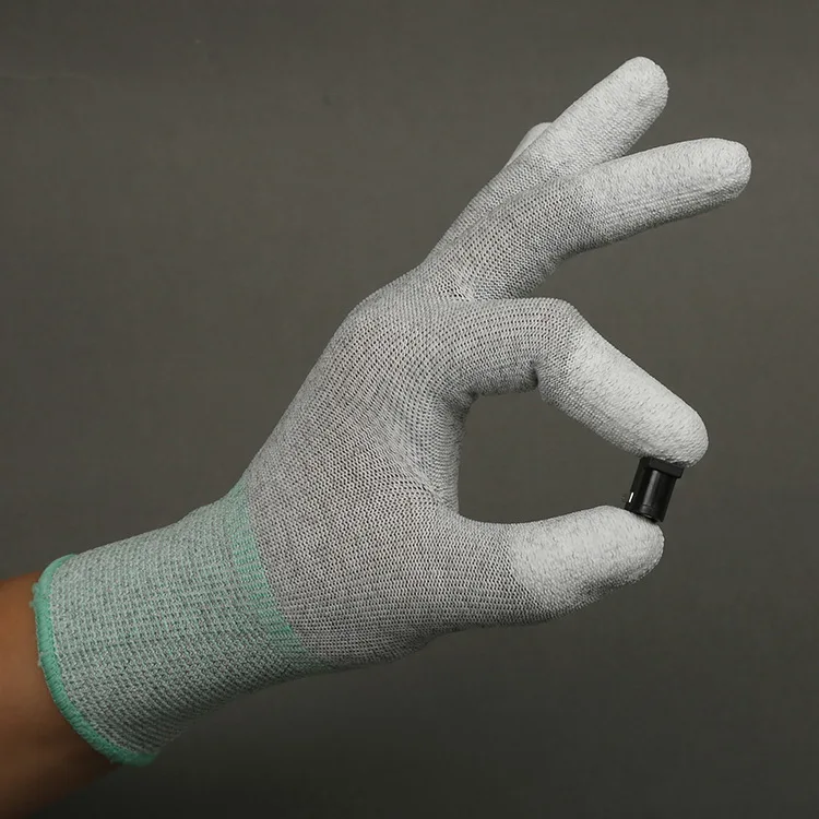 Class A High Quality Stable Esd Carbon Fiber Pu Coated Finger Safety Working Gloves For Industry Guantes de Trabajo