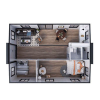 Maison conteneur préfabriquée extensible 40Ft 30Ft 20Ft, moderne, avec panneaux sandwich EPS, alimentée à l'énergie solaire, écologique, salon pliable