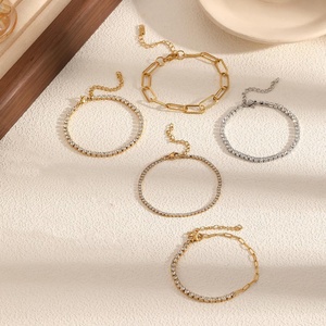 Joyería de Diamantes de Estilo Clásico, Pulsera de Cadena de Diamantes Elegante y Minimalista, Conjunto de Tenis para Mujer con Piedras de Circonia Cúbica - Product Image 1