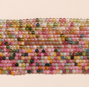 3mm cristal naturel sept couleurs tourmaline perles lâches bonbons tourmaline perles rondes DIY accessoire - Product Image 3