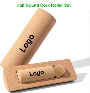 Tappetino per Yoga in sughero con Logo personalizzato/blocco/Bal, rullo per sughero mezzo tondo ad alta densità, rulli per sughero 3 in 1 Set di rulli semicarchi - Product Image 5