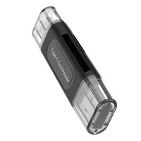 Lecteur de carte multifonction 4 en 1 USB TYPE-C Stockage externe Noir Extensible pour clé USB Lecteur de carte Mini SD TF USB 2.0