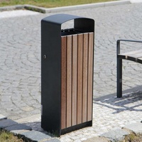 Rectangle En Acier Publique Poubelle de Rue de Parc En Métal Recyclage Poubelle Poubelle