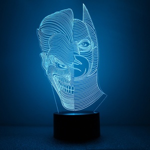 Lámpara Nocturna LED 3D de Doble Cara, Luz Blanca Cálida, Regulable Mediante Interruptor, Recargable, con Alimentación por Enchufe, Material Acrílico - Product Image 4