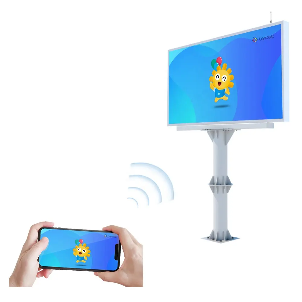 Mars P6 All-In-One Wifi Unipole Column Mount Advertising Billboard For Street Led Display