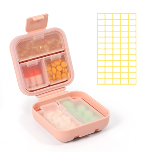 Portable 5/8 Compartments Square Glossy Pill Box Flexible Daily Medicine Organizer PP Sealed Compartments Pills - Product Image 1