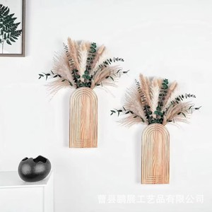 Soporte de madera para macetas montado en la pared, ovalado, 13,7 cm x 29,8 cm, para sala de estar y comedor, soporte decorativo para plantas - Product Image 4