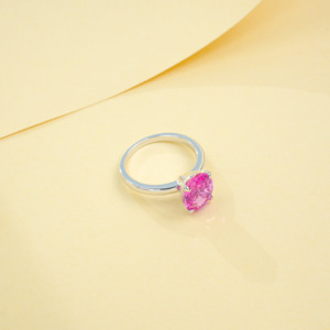 Anillo Clásico de Zafiro Padparadscha en Plata de Ley S925 - Product Image 5