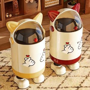 Poubelle de maison créative et épaissie, style dessin animé, pour salon, chambre d'enfant, cuisine, avec couvercle - Product Image 1