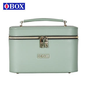 Trousse de Maquillage Portable OBOX avec Miroir, Boîte de Rangement Cosmétique en Velours Côtelé Couleur Unie pour Usage Quotidien Printemps 2025 - Product Image 5