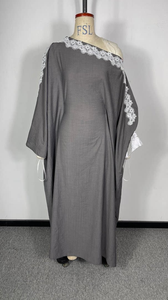 Jalabiya Islámica, Caftán Marroquí, Elegante Vestido Abaya de Dubái, Modesto Vestido Árabe Musulmán con Encaje para Mujer, Conjunto para Ramadán - Product Image 5
