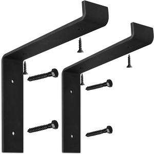 Soporte <span class=keywords><strong>de</strong></span> estante flotante <span class=keywords><strong>de</strong></span> acero forjado industrial Estante <span class=keywords><strong>de</strong></span> <span class=keywords><strong>madera</strong></span> <span class=keywords><strong>de</strong></span> metal con labio para oficina en casa - Product Image 2