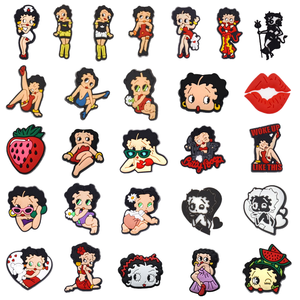 Breloques créatives et mignonnes en PVC pour sabots, style dessin animé, unisexe, avec boucle et fleurs, décorations DIY <span class=keywords><strong>Betty</strong></span> <span class=keywords><strong>Boop</strong></span> Anime pour fêtes - Product Image 1