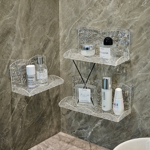 <b>Acrylic</b> Wall Mounted Storage Rack Rectangular Durable Bathroom Living Room Entryway Bedroom Shelf - Product Image 3