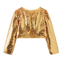 Fête drôle tenue enfants filles boléro haussement d'épaules Cardigan haut recadrée Blazer veste pour fête scène Performance