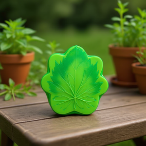 Handmuller 5 Part Smoke Grinder Green Color With Leaf Design For Herb Grinding - Product Image 2