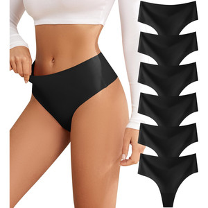 Culottes string sans couture taille haute pour femmes, respirantes, sexy, avec découpes - Product Image 2