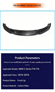 Lèvre avant en fibre de carbone style HM F10 F18 pour pare-chocs avant <span class=keywords><strong>BMW</strong></span> Série 5 F10 F18 Base 2010-2016 - Product Image 6
