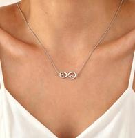 Collier Cœur Infini Étanche en Acier Inoxydable, Bijou Anti-ternissement, Pendentif Croix Infini