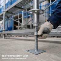 Vérin de base réglable pour échafaudage, à vis filetée, avec plaque de base carrée pour support d'échafaudage Ringlock