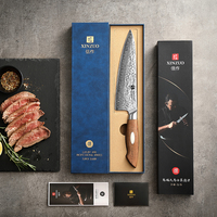 XINZUO couteaux à trancher japonais AUS10 martelés 67 couches véritable acier damas bois de noyer couteau de chef de cuisine tranchant