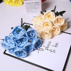 Bouquet de 9 pivoines artificielles en soie Lichao, décoration de mariage et d'intérieur, accessoire imperméable - Product Image 3