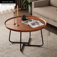 Étagère en métal en bois chinois salon Design moderne petite Table à thé ronde basse Table à thé 2 pièces peu encombrante