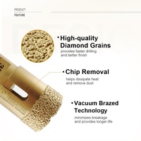 Kit de forets diamantés M14 brasés sous vide 20+25+32+35+40+50+60+68mm pour la découpe de carreaux et le perçage de marbre