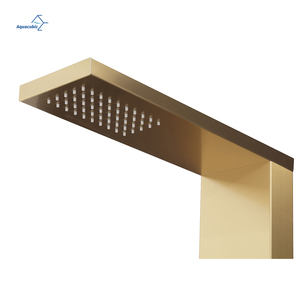 Panneau <span class=keywords><strong>de</strong></span> <span class=keywords><strong>douche</strong></span> thermostatique <span class=keywords><strong>de</strong></span> luxe contemporain <span class=keywords><strong>doré</strong></span> multifonctionnel avec écran LED, Bluetooth et jets <span class=keywords><strong>de</strong></span> massage portatifs - Product Image 2
