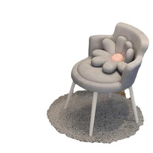 Nouvelle chaise de maquillage en velours crème, style moderne et simple, petite chaise à fleurs pour la chambre à coucher - Product Image 5