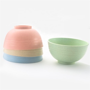 Eco Friendly Food Grade Biologisch Afbreekbaar <span class=keywords><strong>Noodle</strong></span> Rijst Kleurrijke Plastic Tarwe Stro Kom Set - Product Image 4