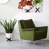 Échantillon gratuit de meubles modernes de haute qualité en métal velours salon de loisirs salon siège unique canapé chaise avec pied doré