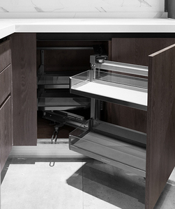 Espresso en bois texture hpl stratifié mélamine armoires de cuisine avec cellier unité - Product Image 6